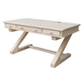 Natural Finish Wooden Executive Desk With Zodiac Base