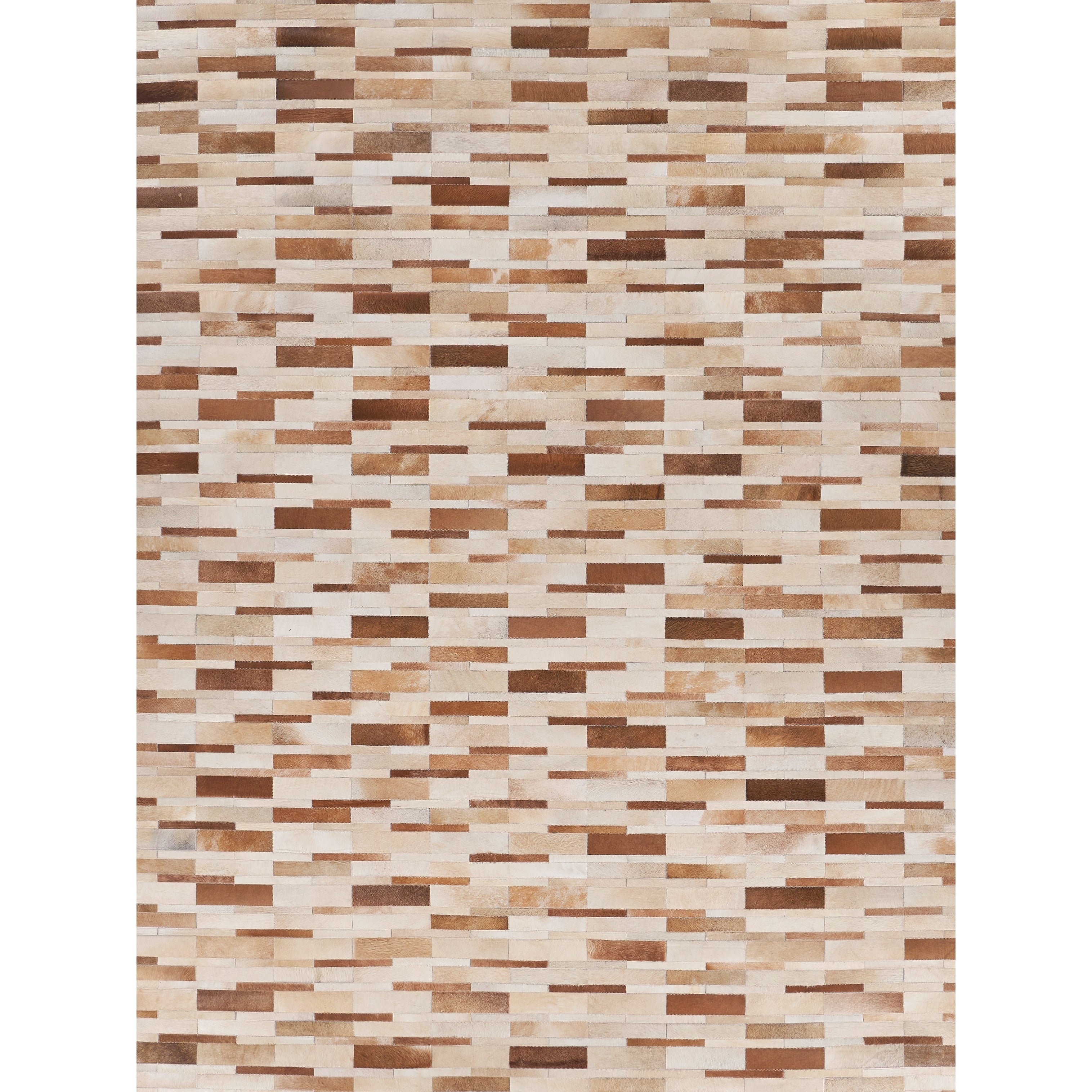 Natural Hide Hand Tufted Leather Hide Beige Area Rug 136 X 176