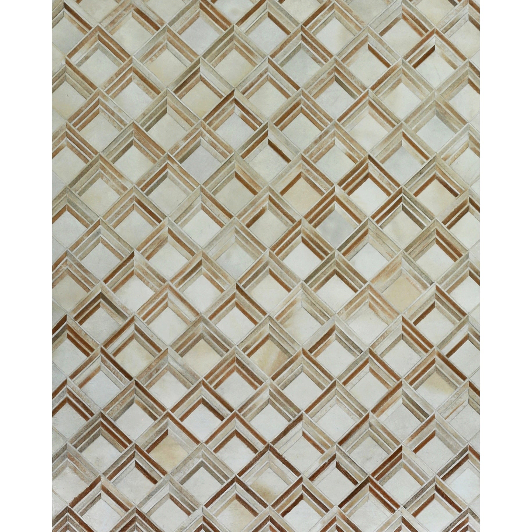 Natural Hide Hand Tufted Leather Hide Beige Area Rug 8 X 10