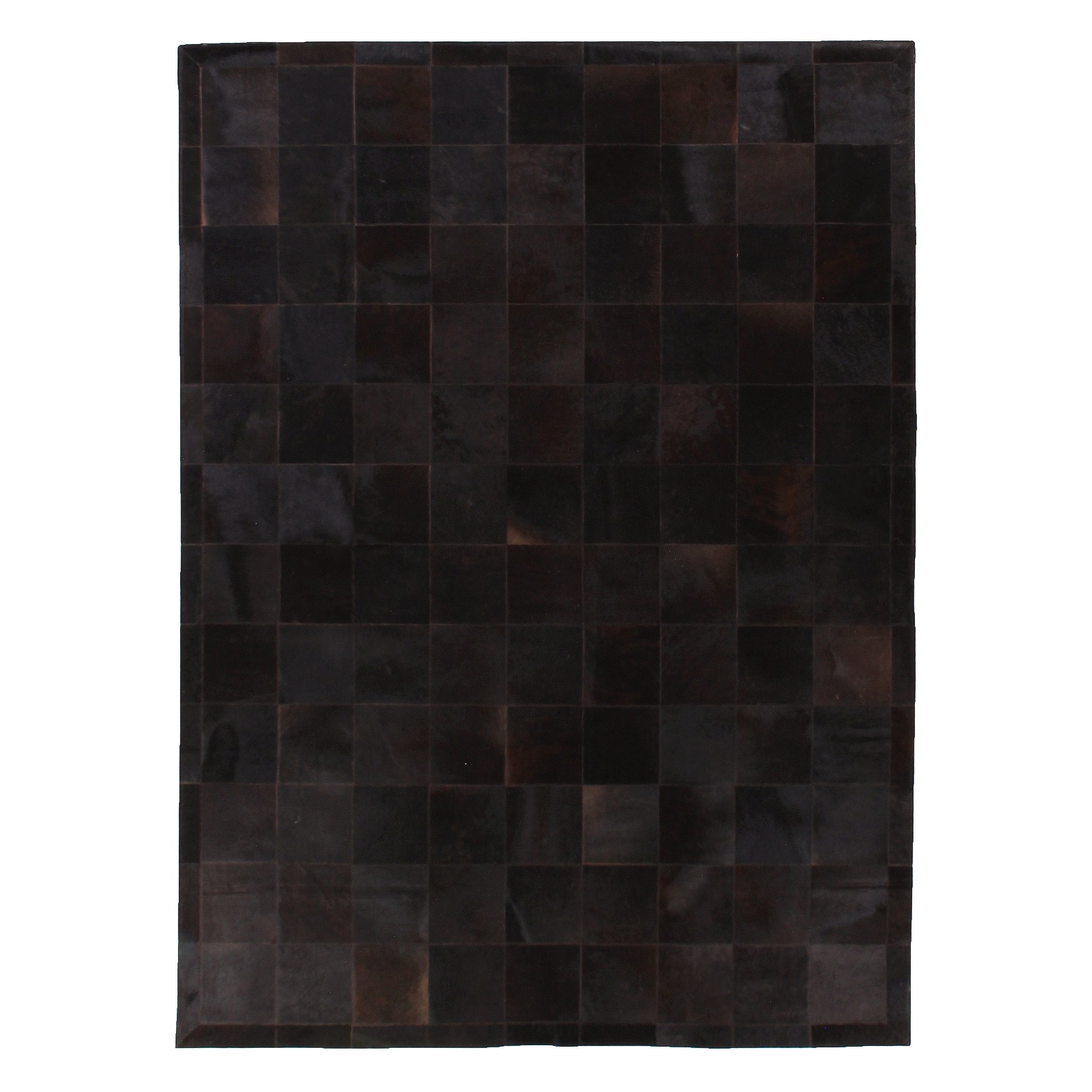 Natural Hide Hand Tufted Leather Hide Black Area Rug 66 X 116