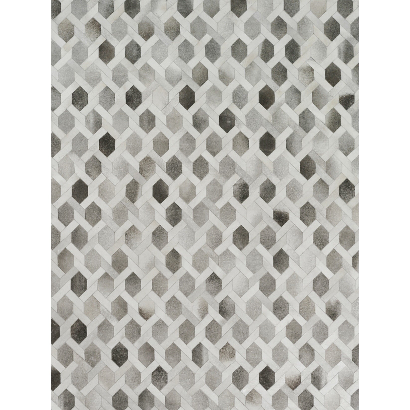 Natural Hide Hand Tufted Leather Hide Gray Silver Area Rug 8 X 11