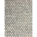 Natural Hide Hand Tufted Leather Hide Ivory Silver Area Rug 5 X 8