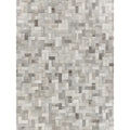 Natural Hide Hand Tufted Leather Hide Silver Area Rug