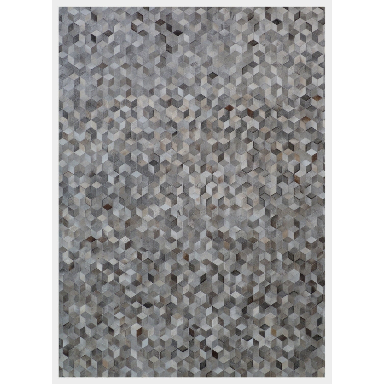 Natural Hide Hand Tufted Leather Hide Silver Area Rug 8 X 10