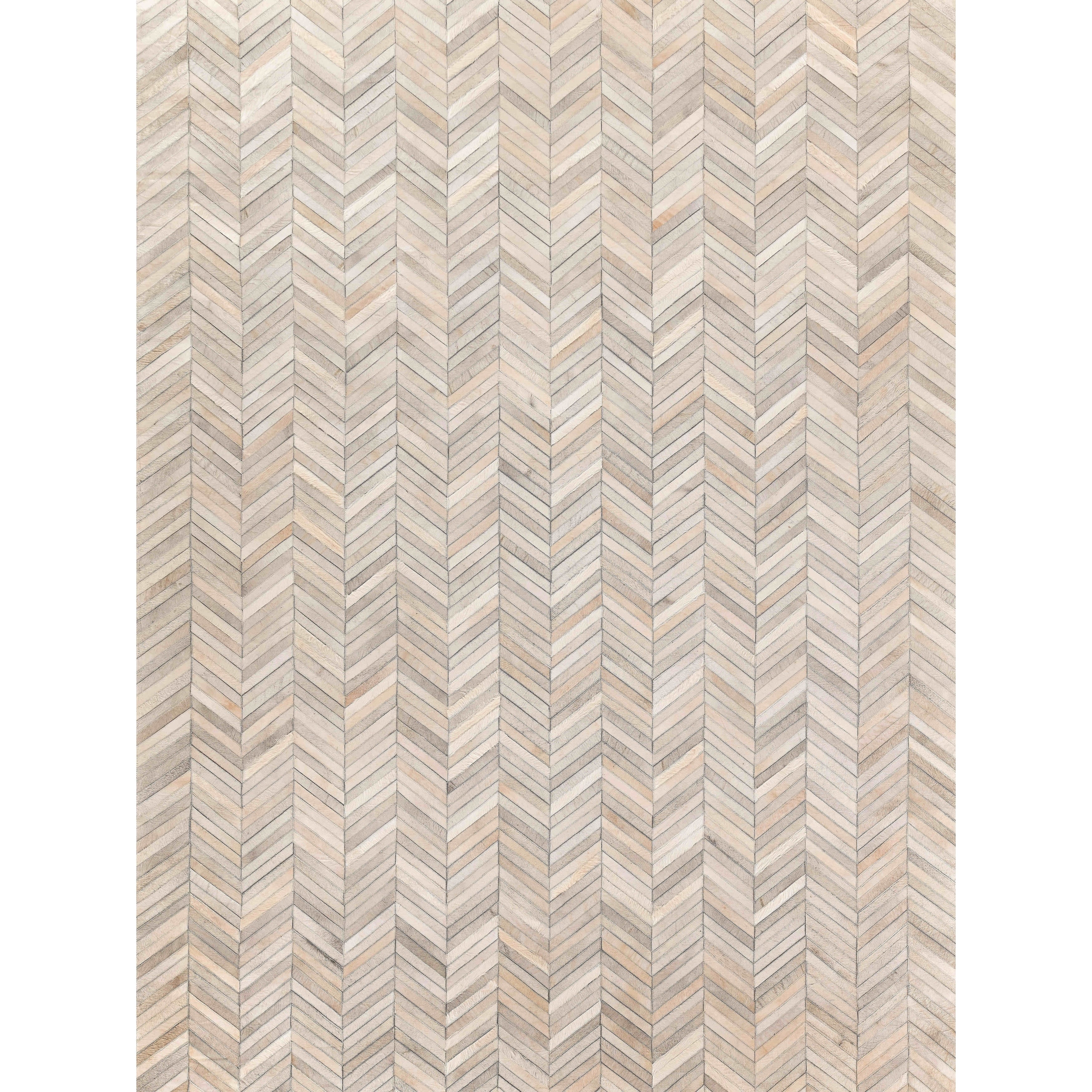 Natural Hide Hand Tufted Leather Hide Silver Area Rug 136 X 176