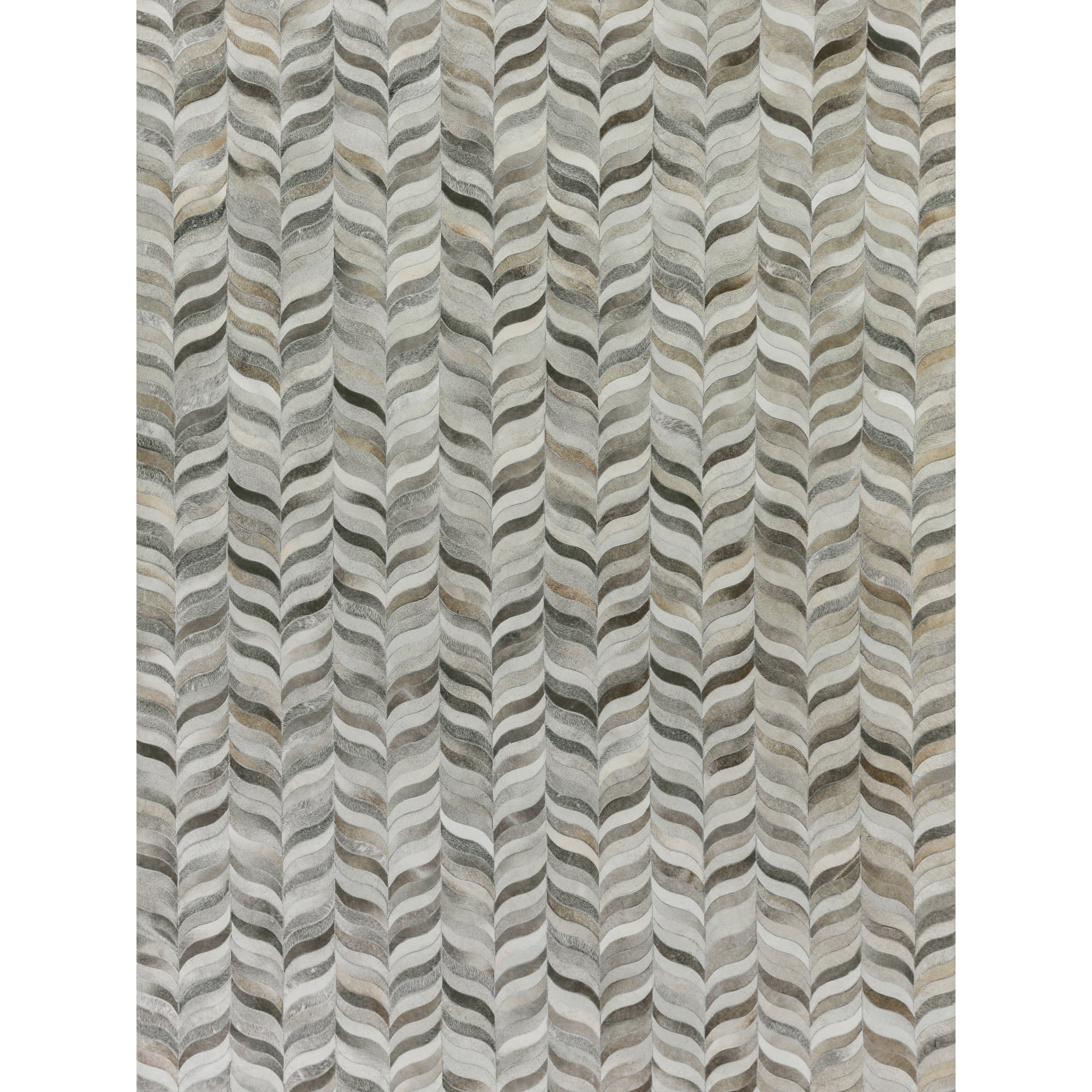 Natural Hide Hand Tufted Leather Hide Silver Area Rug