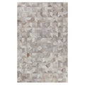 Natural Hide Hand Tufted Leather Hide Silver Area Rug 5 X 8