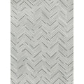 Natural Hide Hand Tufted Leather Hide Silver Blue Area Rug 96 X 136