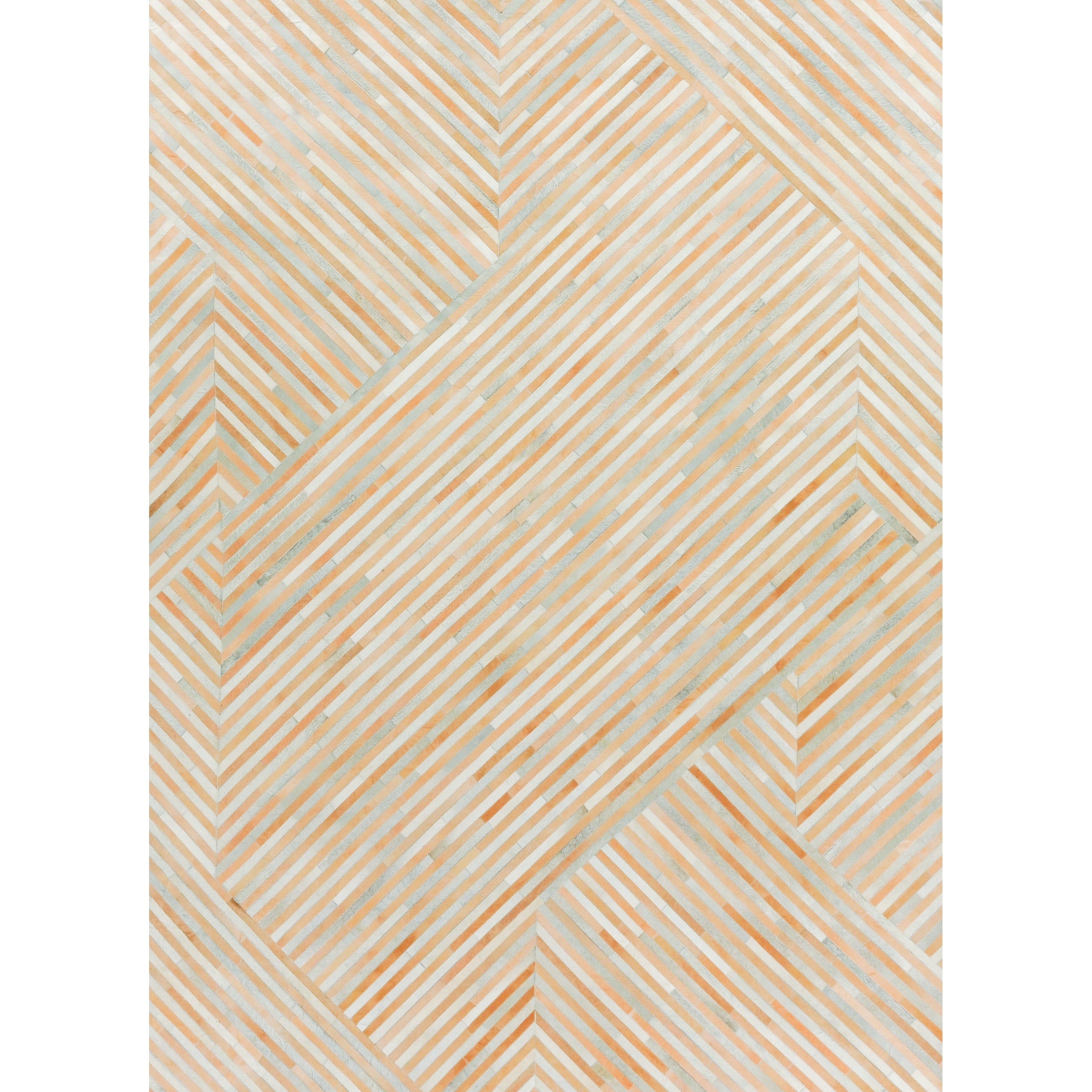 Natural Hide Hand Tufted Leather Hide Terracota Silver Multi Area Rug 8 X 10