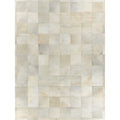 Natural Hide Hand Tufted Leather Hide White Area Rug