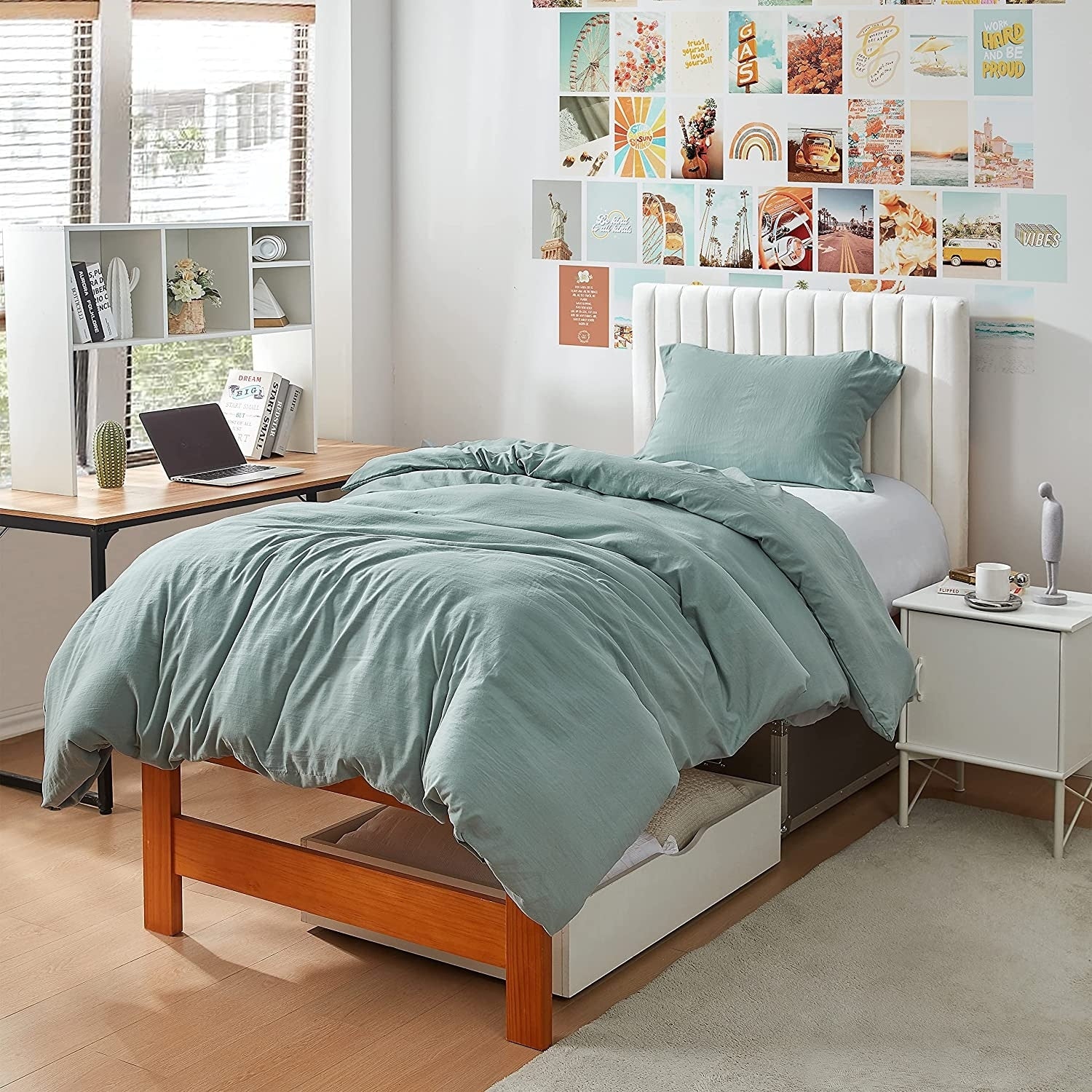 Natural Loft Comforter Iceberg Green