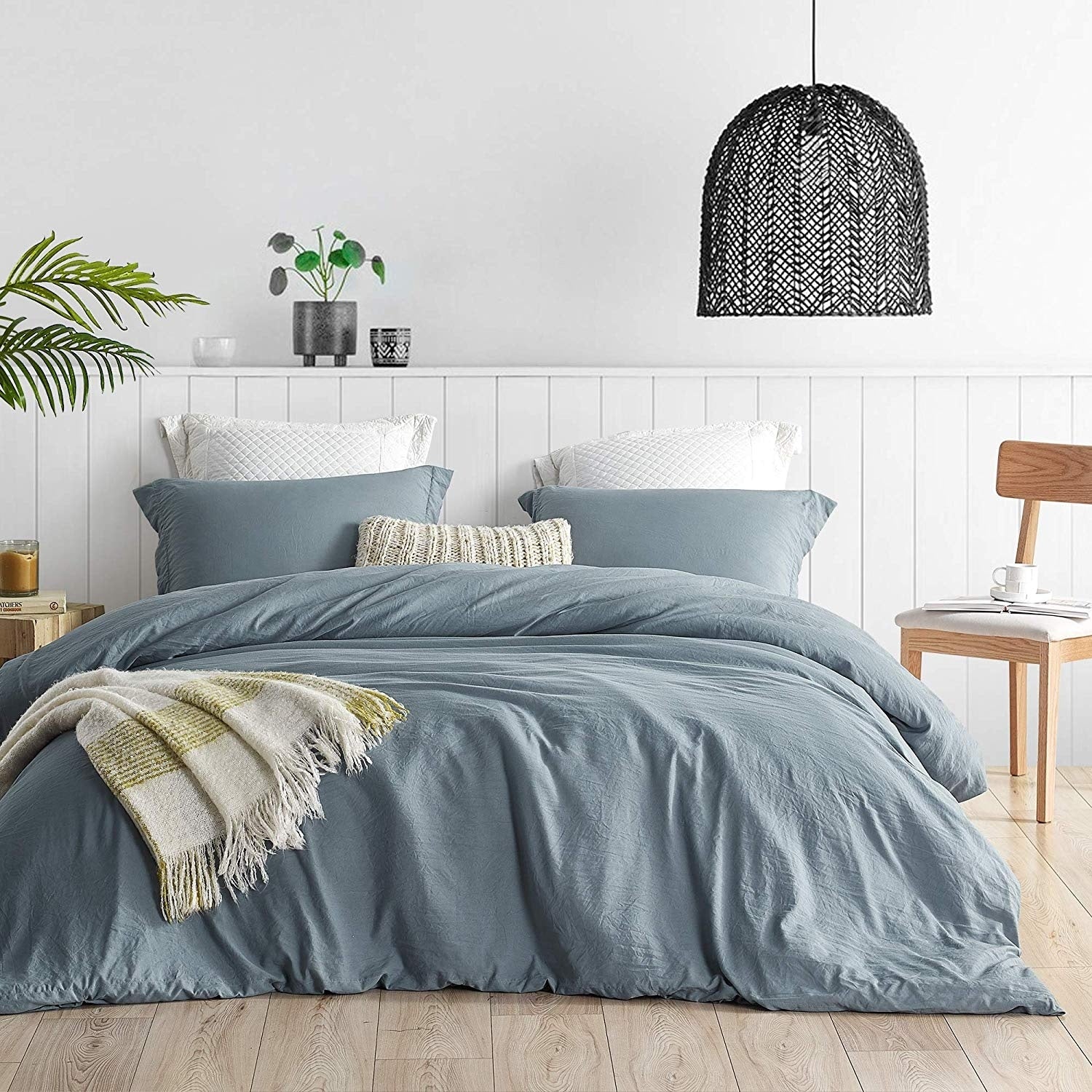 Natural Loft Oversized Comforter Smoke Blue