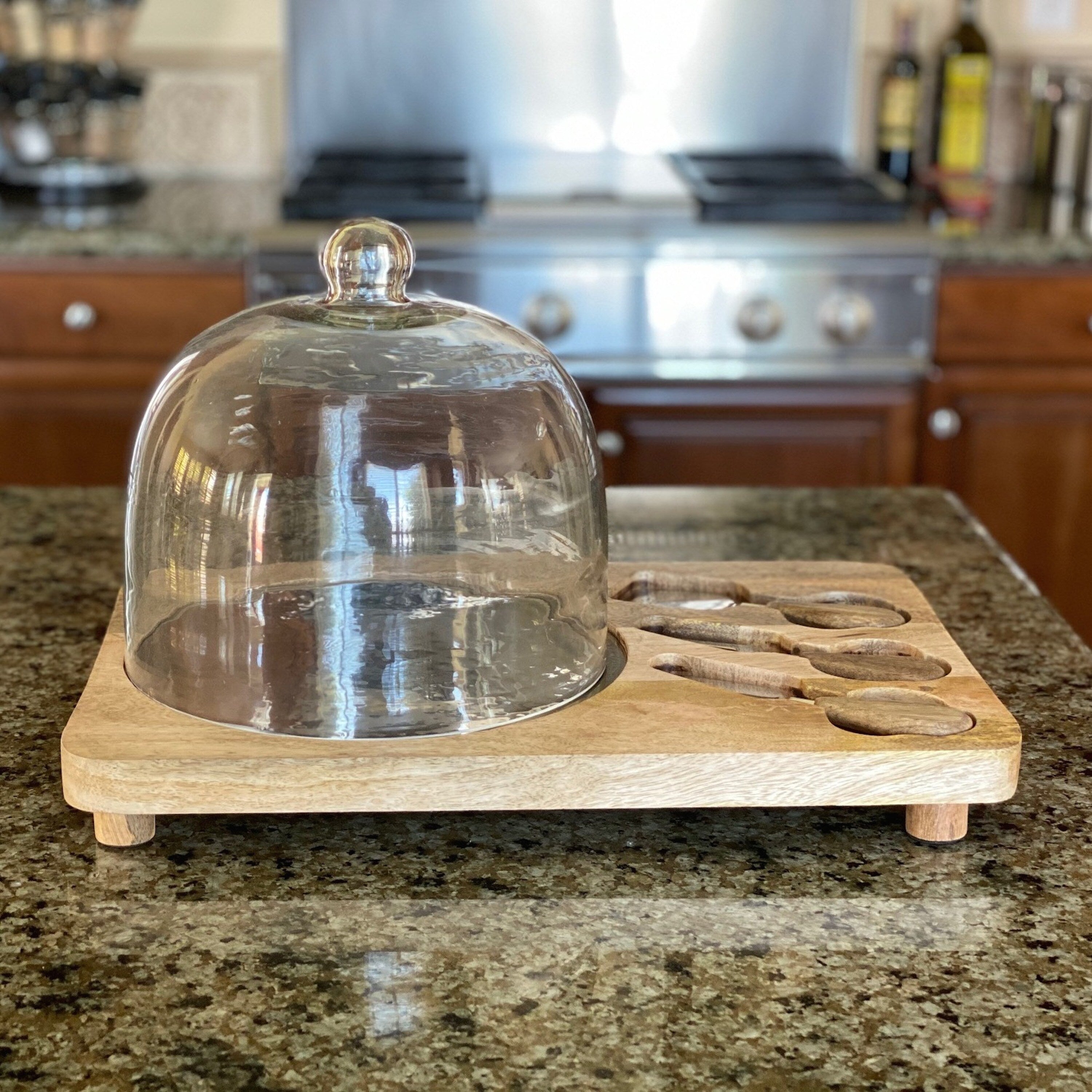 Natural Mango Cheese Board Set With 3 Tools
