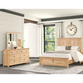 Natural Oak Finish 3Pc Wooden Farmhouse Bedroom Furniture Set