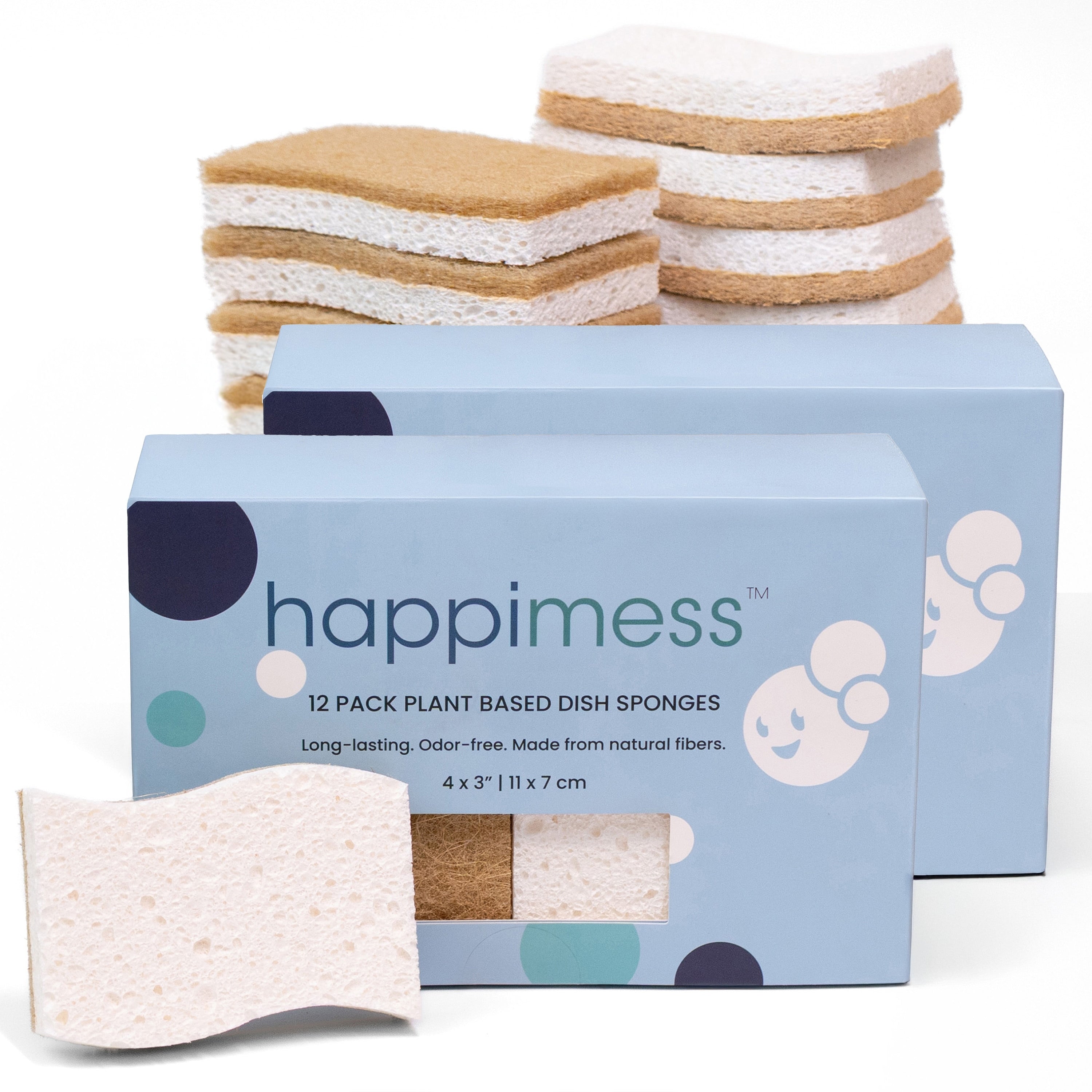 Natural Plant Based Non Scratch Sisal Hemp Cellulose Scrubbing Dish Sponge Beige White Set Of 24