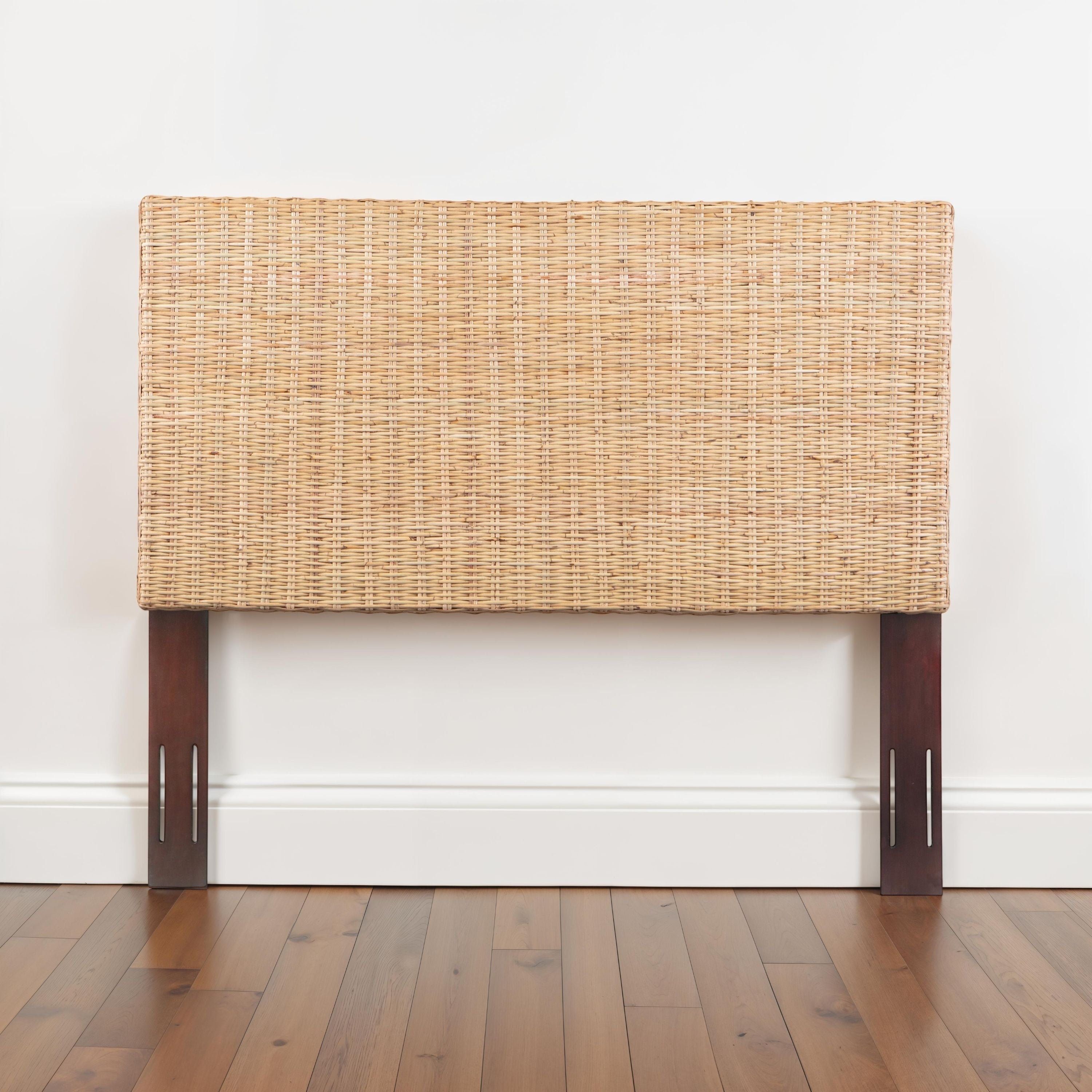Natural Rattan Mahogany Adjustable Height Headboard