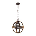 Natural Rope 12 Inch Wide 1 Light Mini Pendant In Oil Rubbed Bronze 12In W X 12In D X 15In H