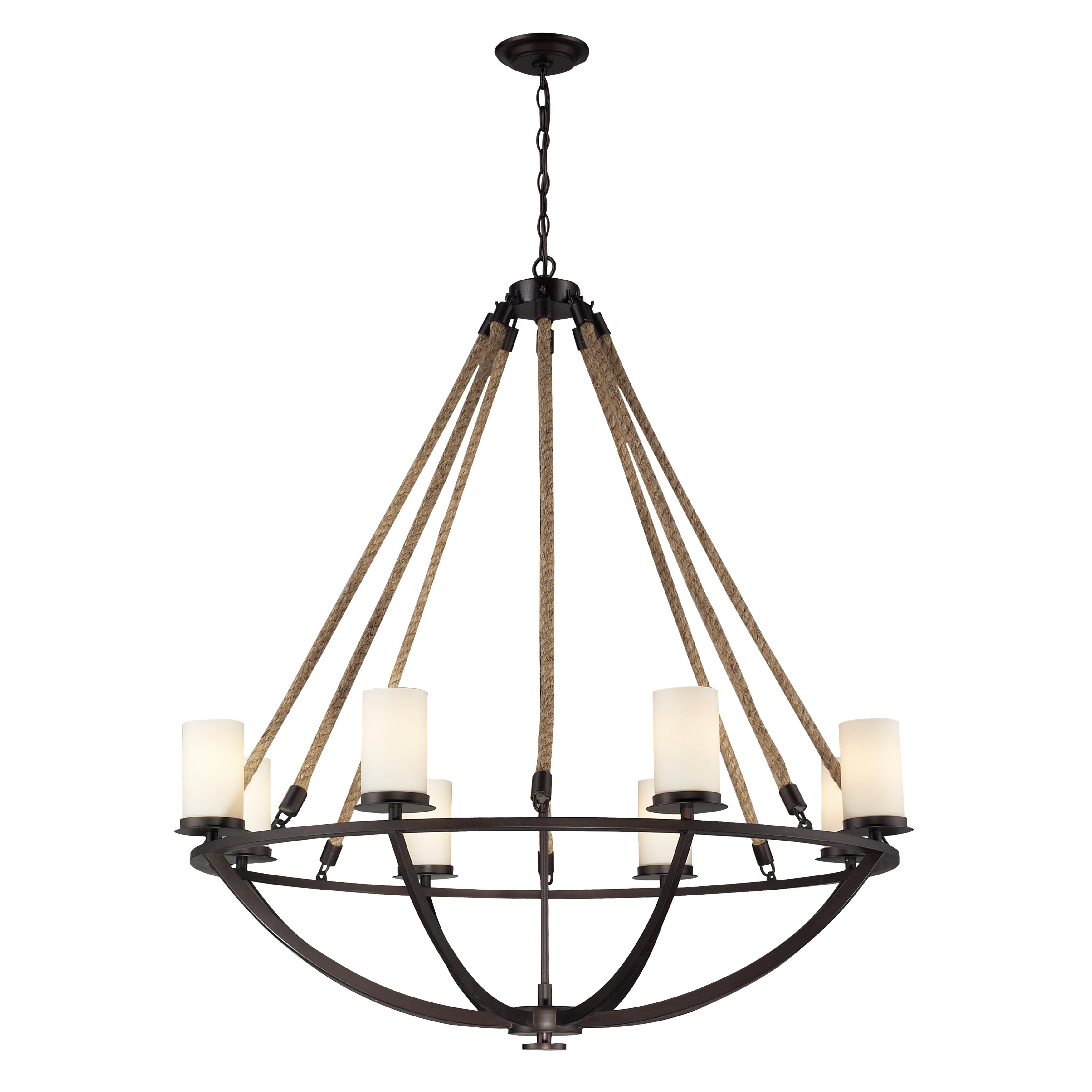 Natural Rope 41 Inch Wide 8 Light Chandelier In Aged Bronze 41In W X 41In D X 44In H