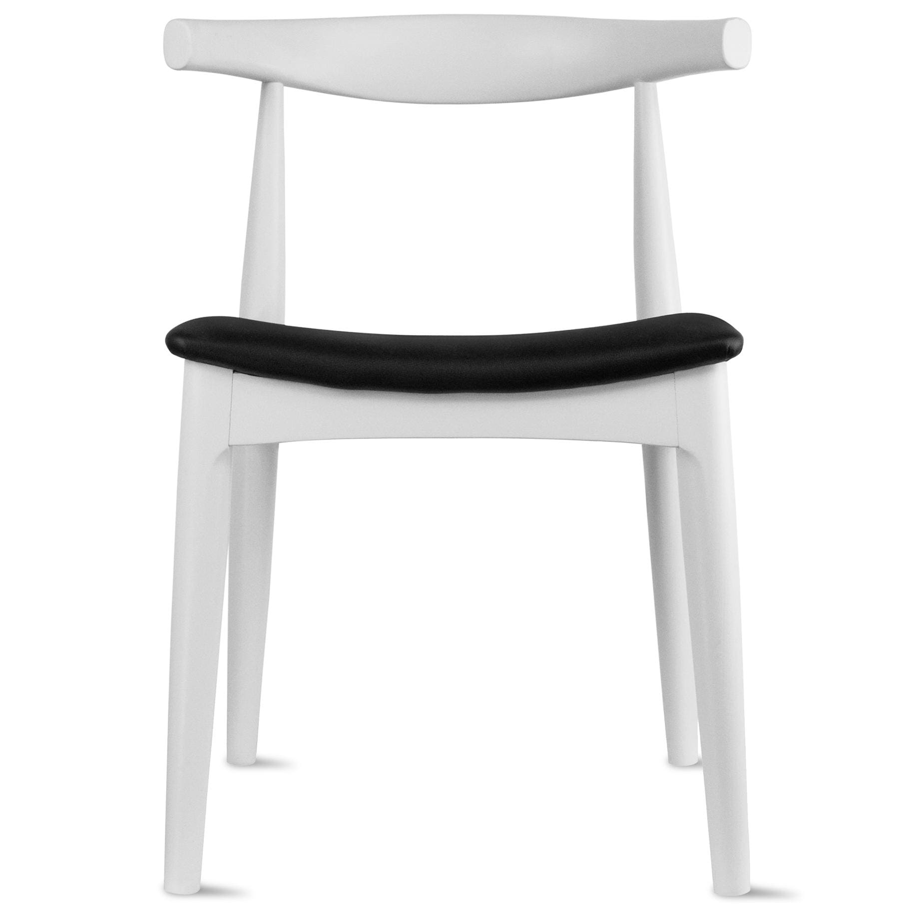 2Xhome Natural Solid Real Wood Pu Leather Cushion Seat Wood Retro Dining Chairs Armless No Arm Side Armless Desk