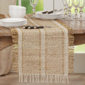 Natural Table Runner With Asiatic Grass Design