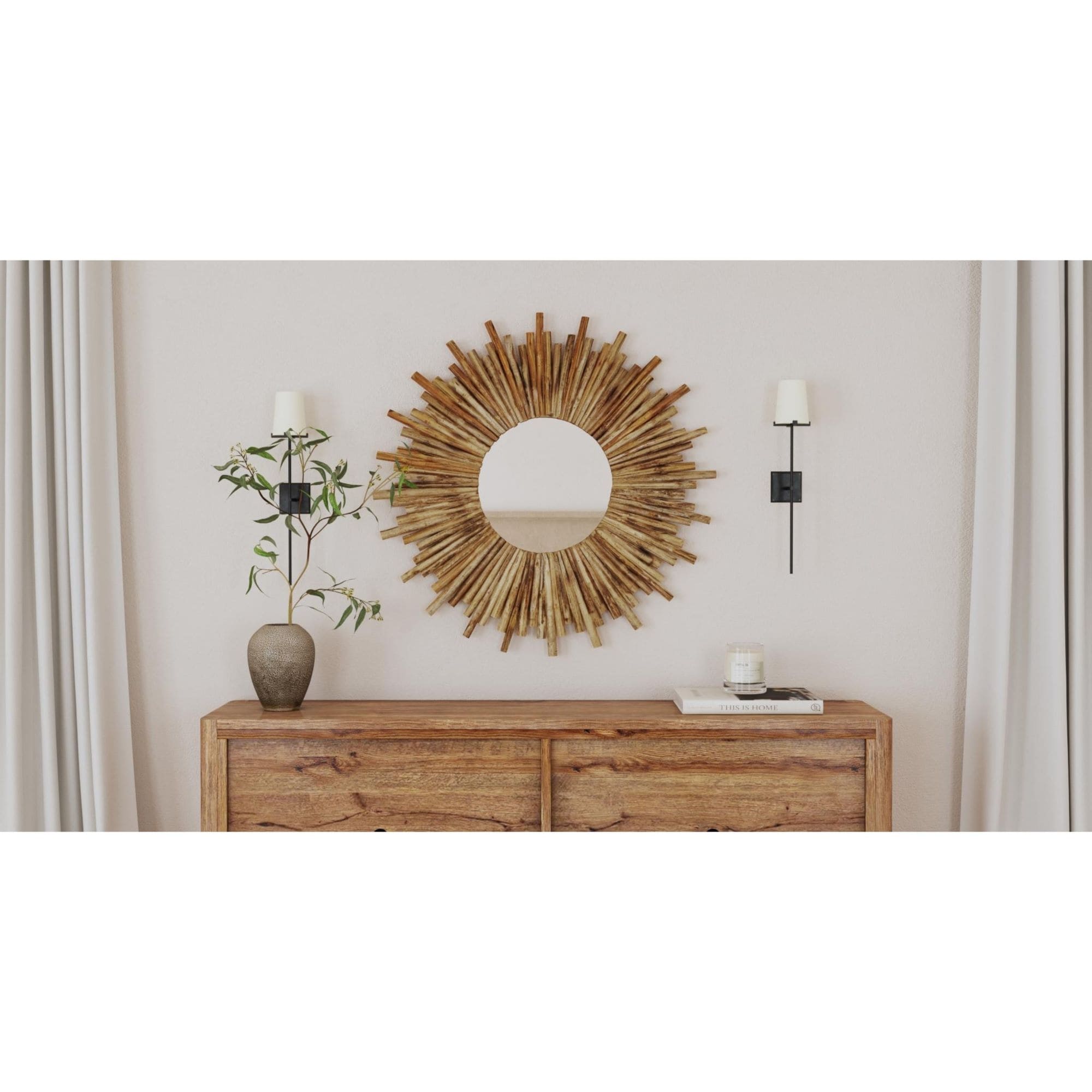 East At Mains Sandra Twig Round Mirror