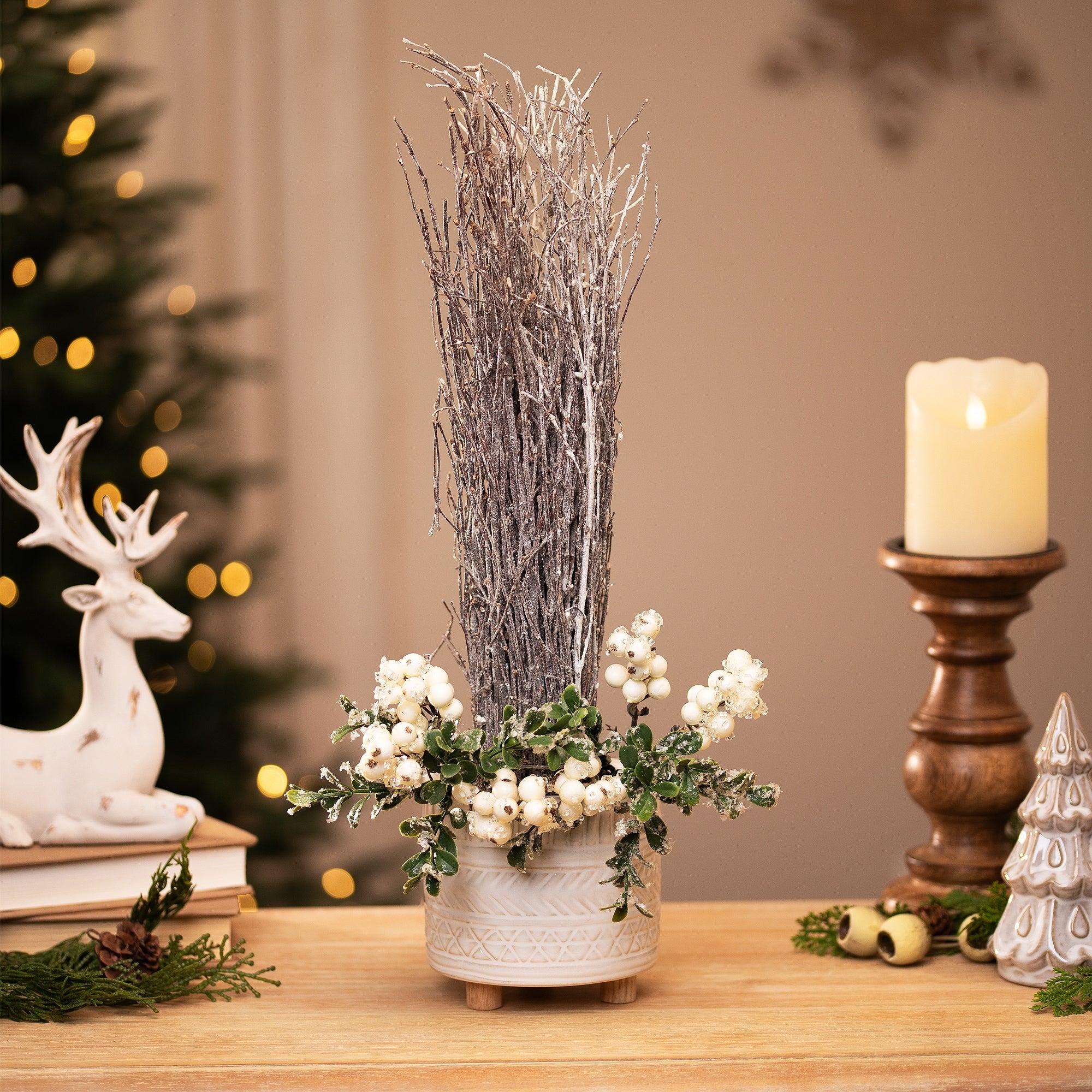 14 Brown Natural Twig Christmas Tabletop Decoration