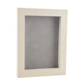 Natural Whitewash Wood Shadow Box Frame With Acrylic Front Light Brown Suede Backing 30 Sizes