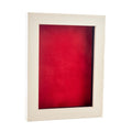 Natural Whitewash Wood Shadow Box Frame With Acrylic Front Red Suede Backing 30 Sizes