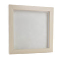 Natural Whitewash Wood Shadow Box Frame With Acrylic Front White Suede Backing 30 Sizes