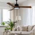 Natural Wood Ceiling Fan With Remote Control Reversible Motor