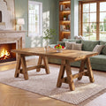 Natural Wood Coffee Table 47 Rustic Farmhouse Center Table