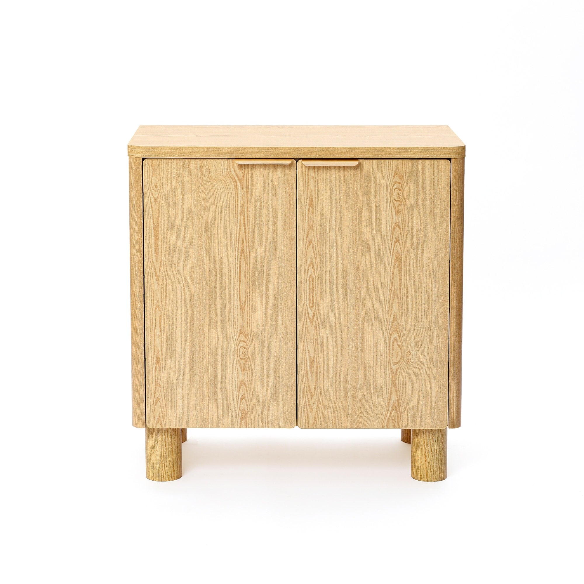 Natural Wood Finish 2 Door Storage Cabinet Manufactured Wood
