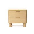 Natural Wood Finish 2 Drawer End Table Nightstand Manufactured Wood