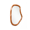 Natural Wood Finish Asymmetrical Mdf Frame Wall Mirror 31.5 H X 22.6 W 31.5 H X 22.64 W