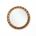 Natural Wood Frame Round Wall Mirror 28 Rustic Wooden Decor 27.95 H X 27.95 W