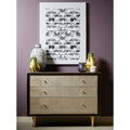Natural And Black 3 Drawer Sideboard Chest