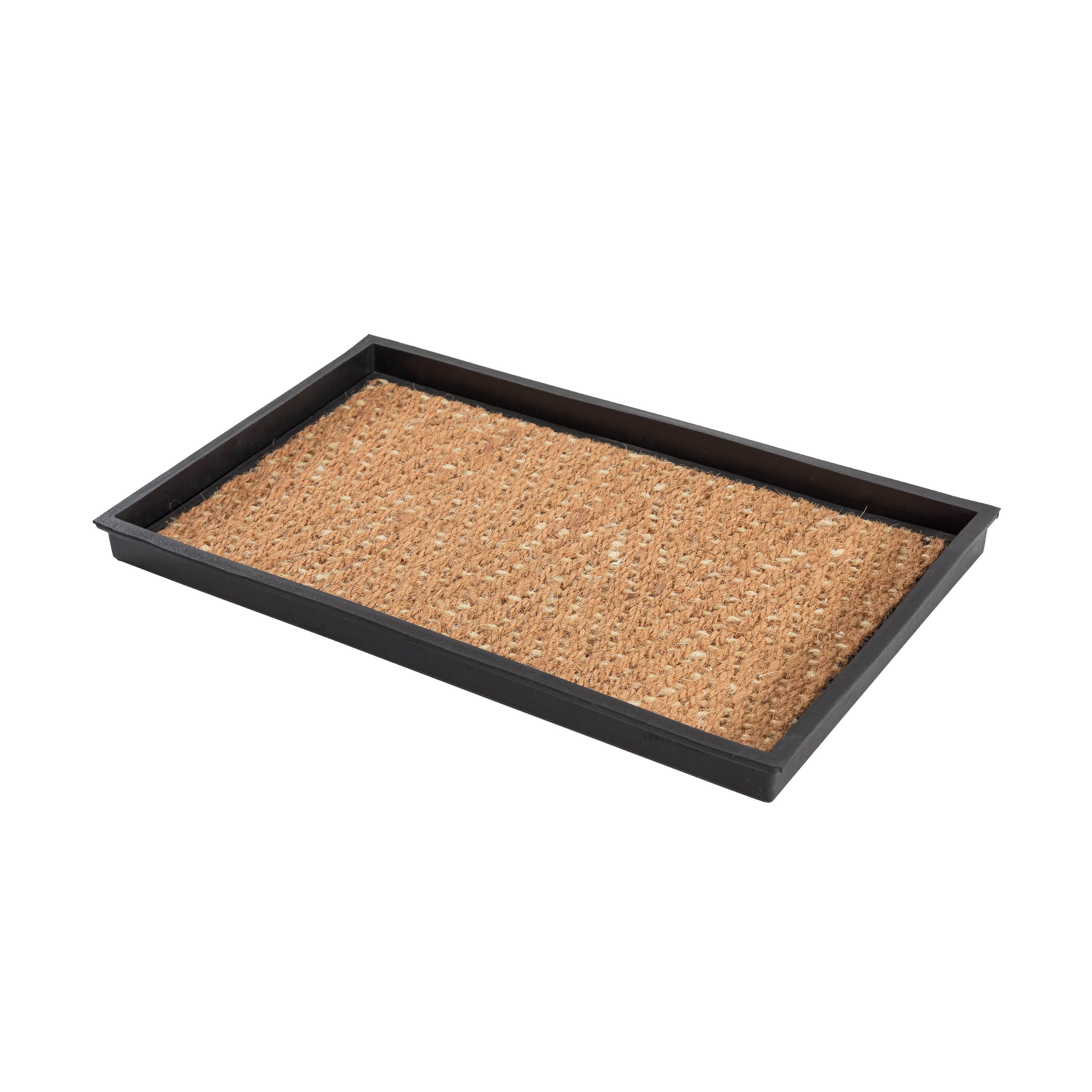Natural And Recycled Rubber Boot Tray With Tan And Khaki Coir Insert