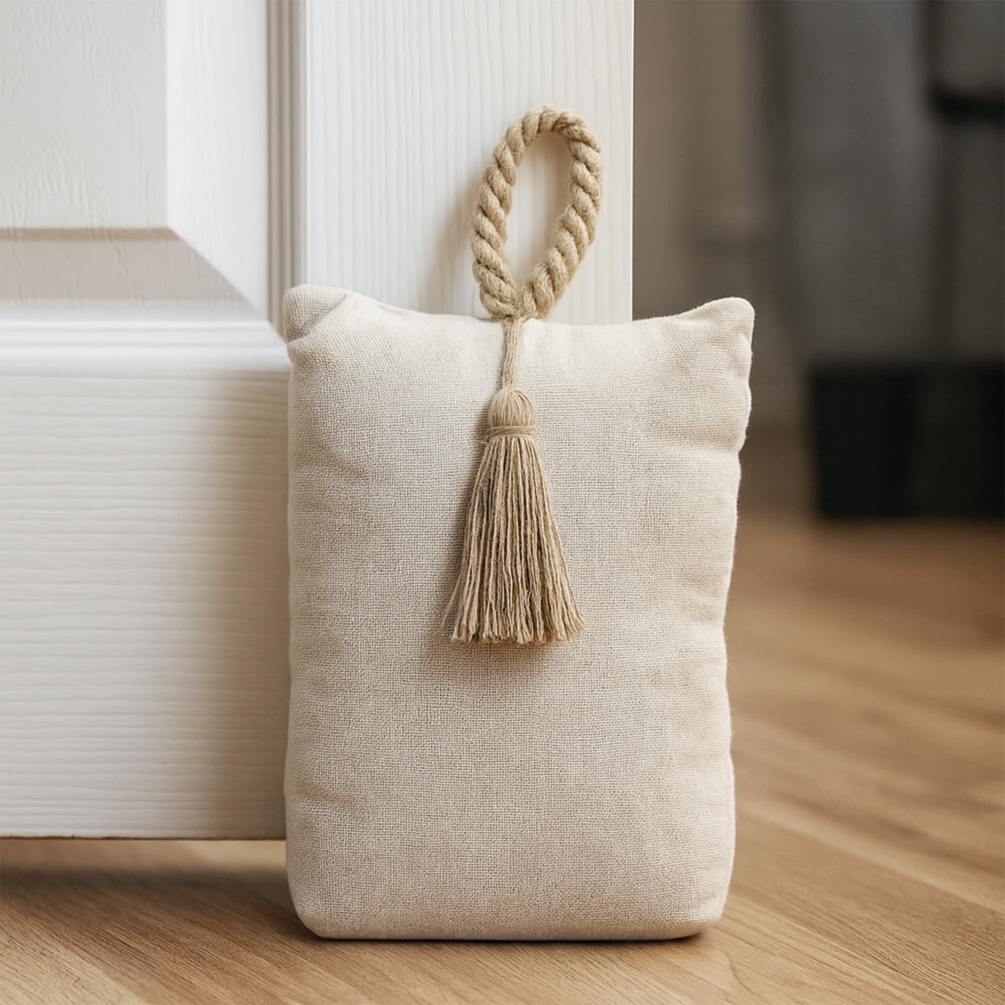 Nature Cotton Bag Door Stop Weighted Floor 2.2 Lbs 6 L X 4.6 W X 8 H