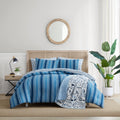 Nautica Gilpin Stripe Penny Pinstripe Reversible Cotton Comforter Set Coastal Blue
