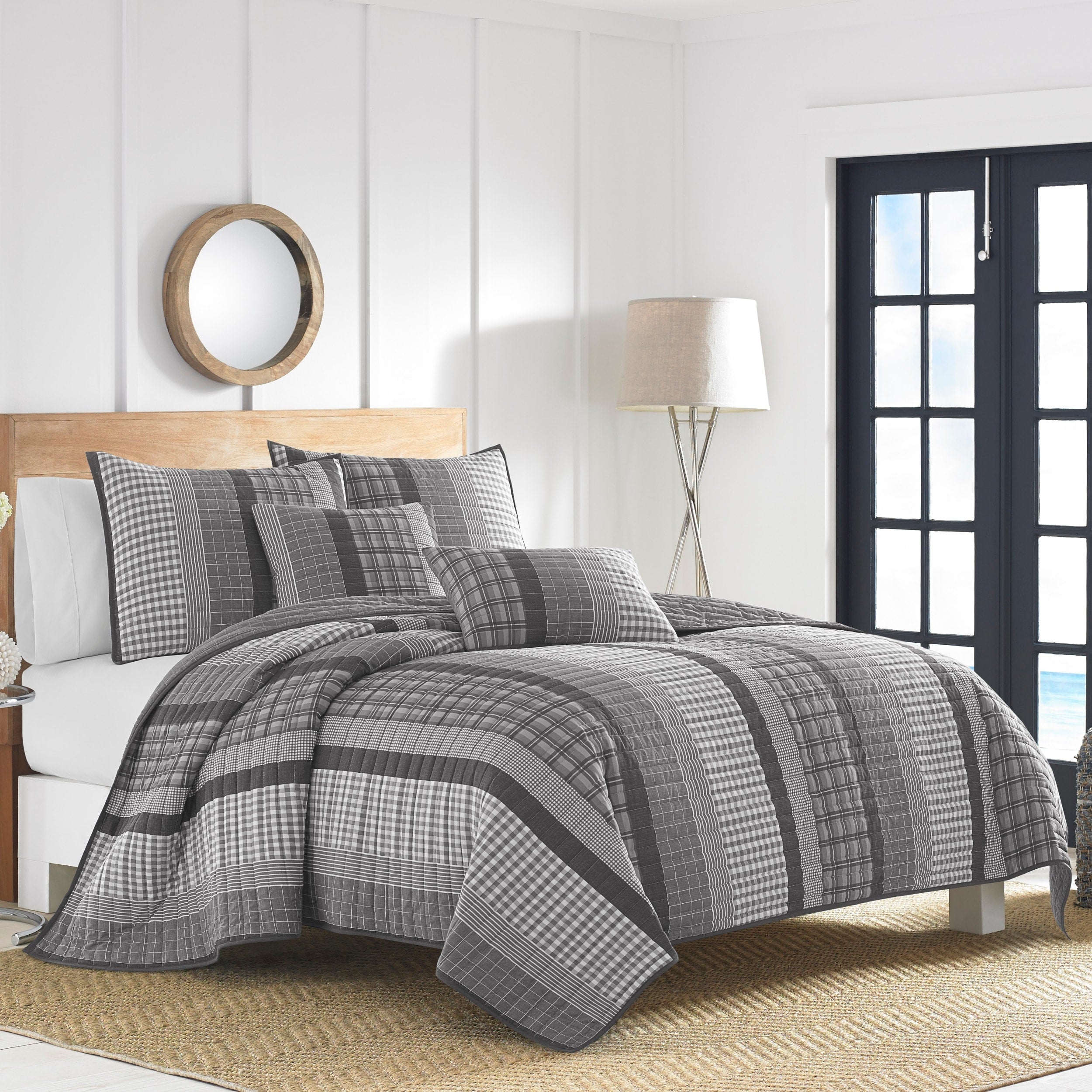 Nautica Gulf Shores Charcoal Quilt Set