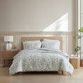 Nautica Jacob Bay Floral Reversible Stripe Cotton Lightweight Coastal Comforter Green