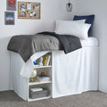 Nautica Solid Cotton White Twin Extra Long Dorm Bedskirt Panel