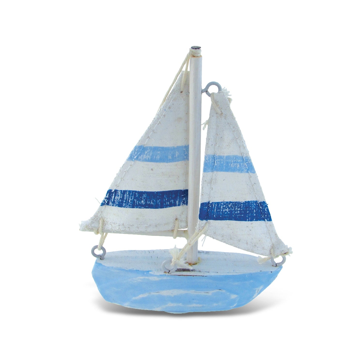 Light Blue Stripes Extra Small Nautical Decor Boat