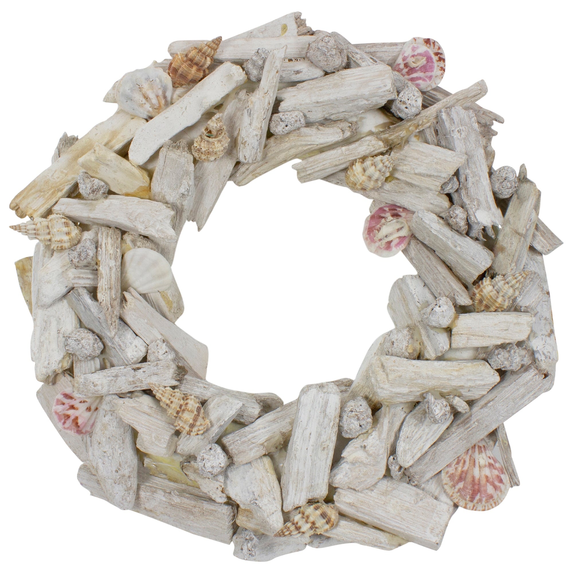 13 Nautical Driftwood And Seashell Artificial Summer Wreath White