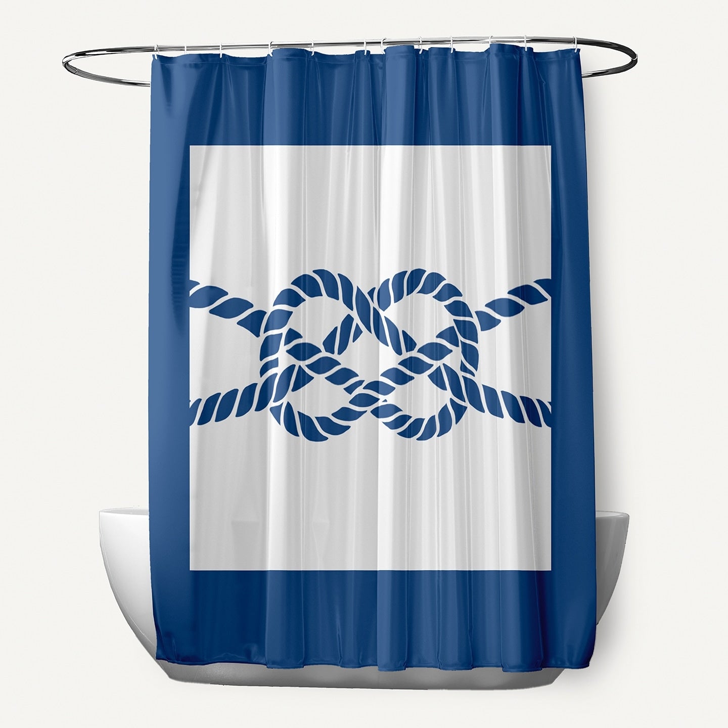 Nautical Knot Geometric Print 71X74 Inch Shower Curtain