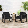 Navan Outdoor Aluminum Club Chairs Set Of 2 By Christopher Knight Home