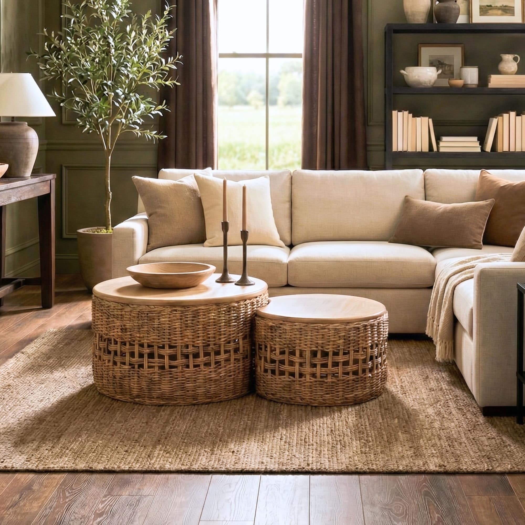 Navi Banana Leaf Nesting Coffee Tables Set Of 2 By East At Main