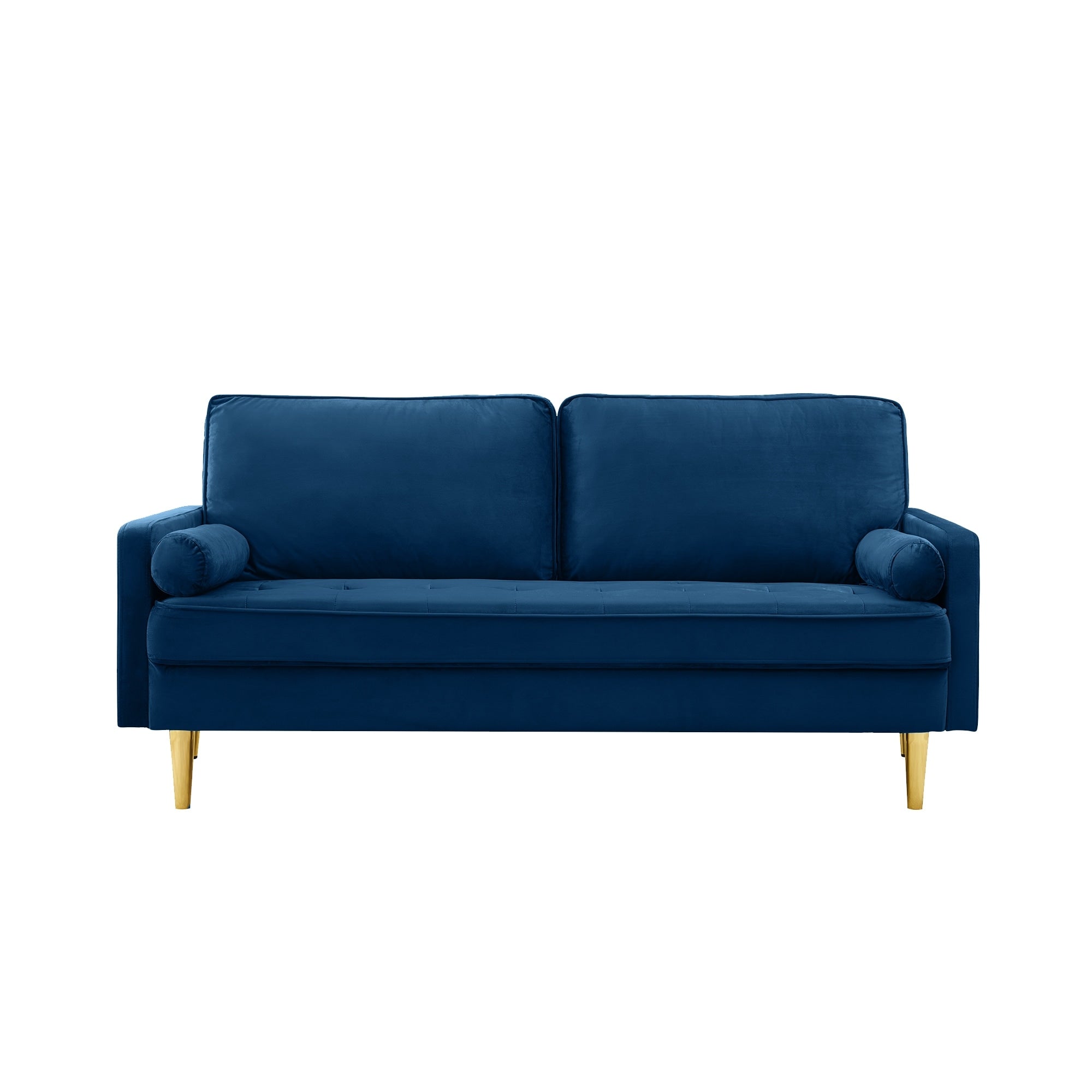 Navy 2 Seater Velvet Sofa Loveseat With Wood Frame Sleeper Sofa Couch Convertible Couch For Living Room