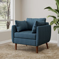 Navy Blue Club Chair Side Chair Accent Chair Upholstered Chair Dining Chair Padded Chair Armchair With Wood Legs
