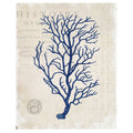 Navy Blue Coral By Stacey Powell Wrapped Canvas Art Print
